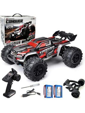 All-Terrain Remote Control Car 1:16 Scale, 50 km/h Speed, Red RC Vehicle